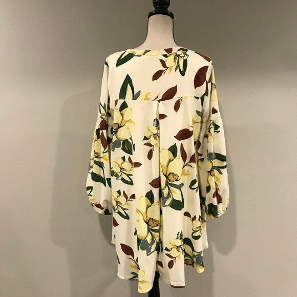 Floral long sleeve loose fit mini dress - Picture 7 of 11